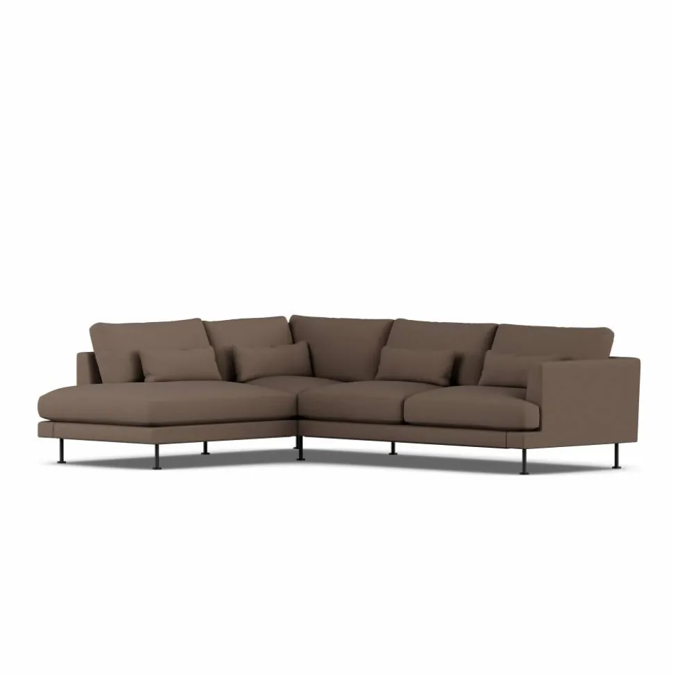 Bredhult soffa Jump Brown 1955-svart stål 3-sits A2