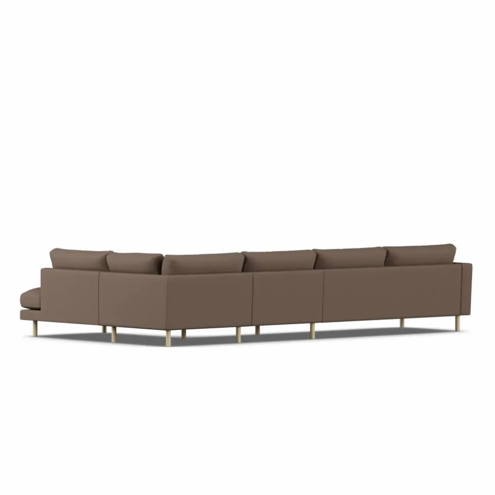 Bredhult soffa Jump Brown 1955-vitoljad ek 4-sits B1