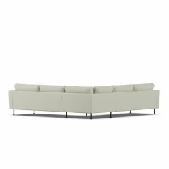 Bredhult soffa Luiza Beige 3981-svart stål hörnsoffa F