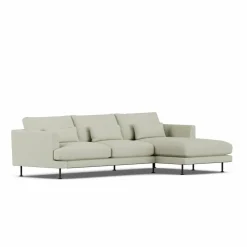 Bredhult soffa Luiza Beige 3981-svart stål 2 5-sits C1