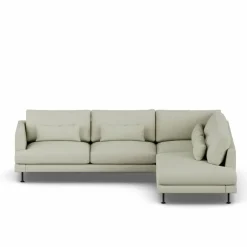 Bredhult soffa Luiza Beige 3981-svart stål 3-sits A1