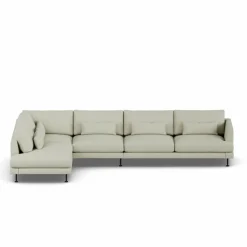 Bredhult soffa Luiza Beige 3981-svart stål 4-sits B2