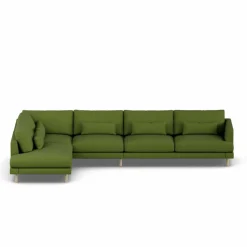 Bredhult soffa Luiza Green 3975-vitoljad ek 4-sits B2