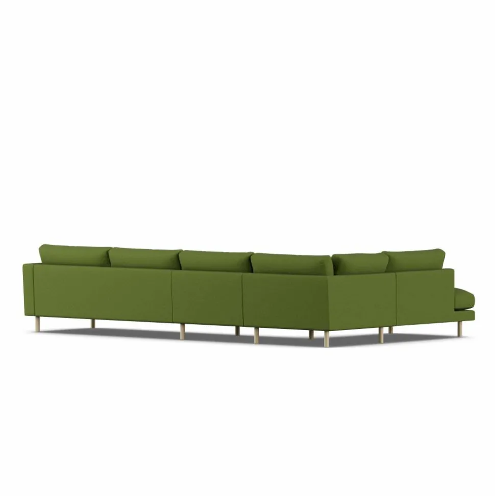 Bredhult soffa Luiza Green 3975-vitoljad ek 4-sits B2