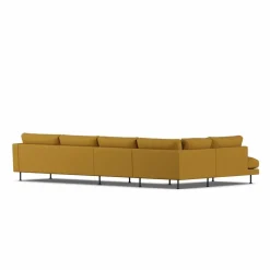 Bredhult soffa Luiza Mustard 3972-svart stål 4-sits B2