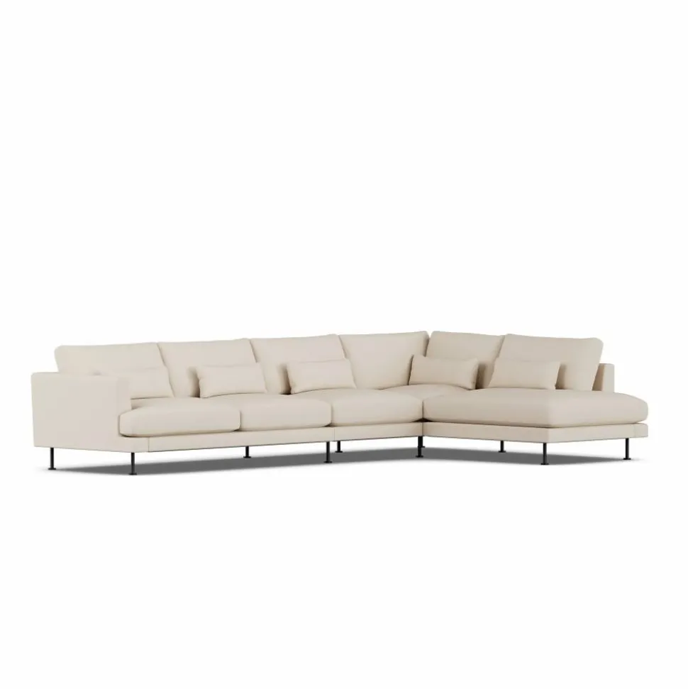 Bredhult soffa Same Beige 6670-svart stål 4-sits B1