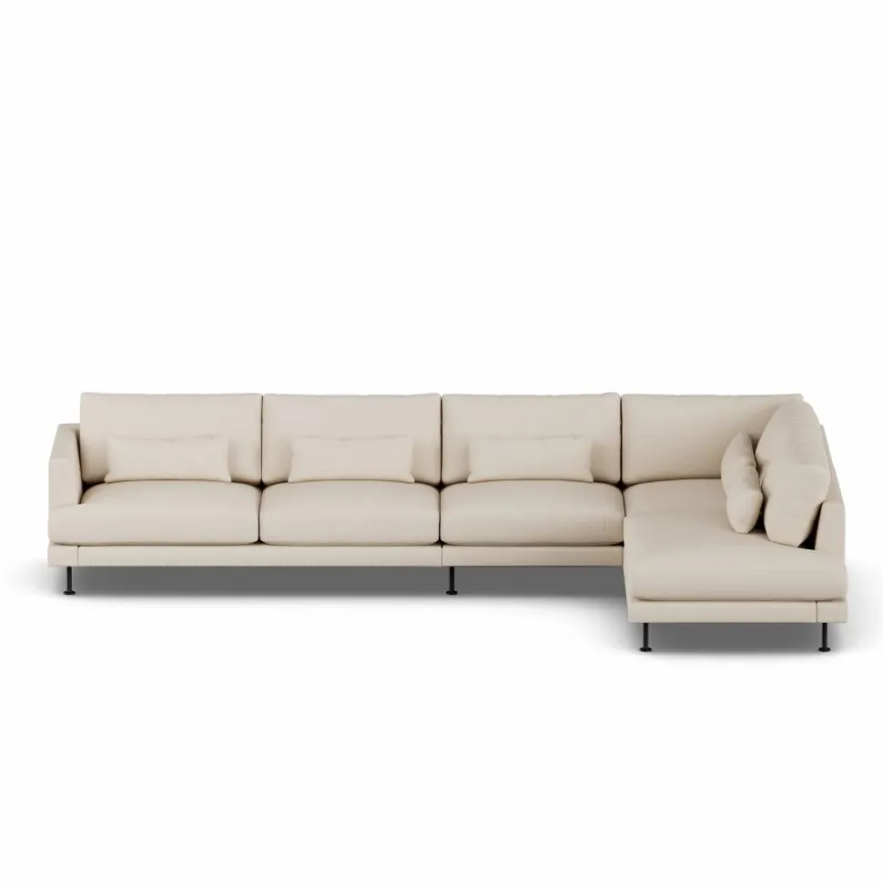 Bredhult soffa Same Beige 6670-svart stål 4-sits B1
