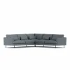 Bredhult soffa Same Blue 6678-svart stål hörnsoffa F