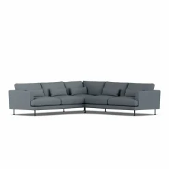 Bredhult soffa Same Blue 6678-svart stål hörnsoffa F
