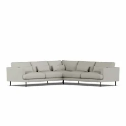 Bredhult soffa Same Grey 6673-svart stål hörnsoffa F