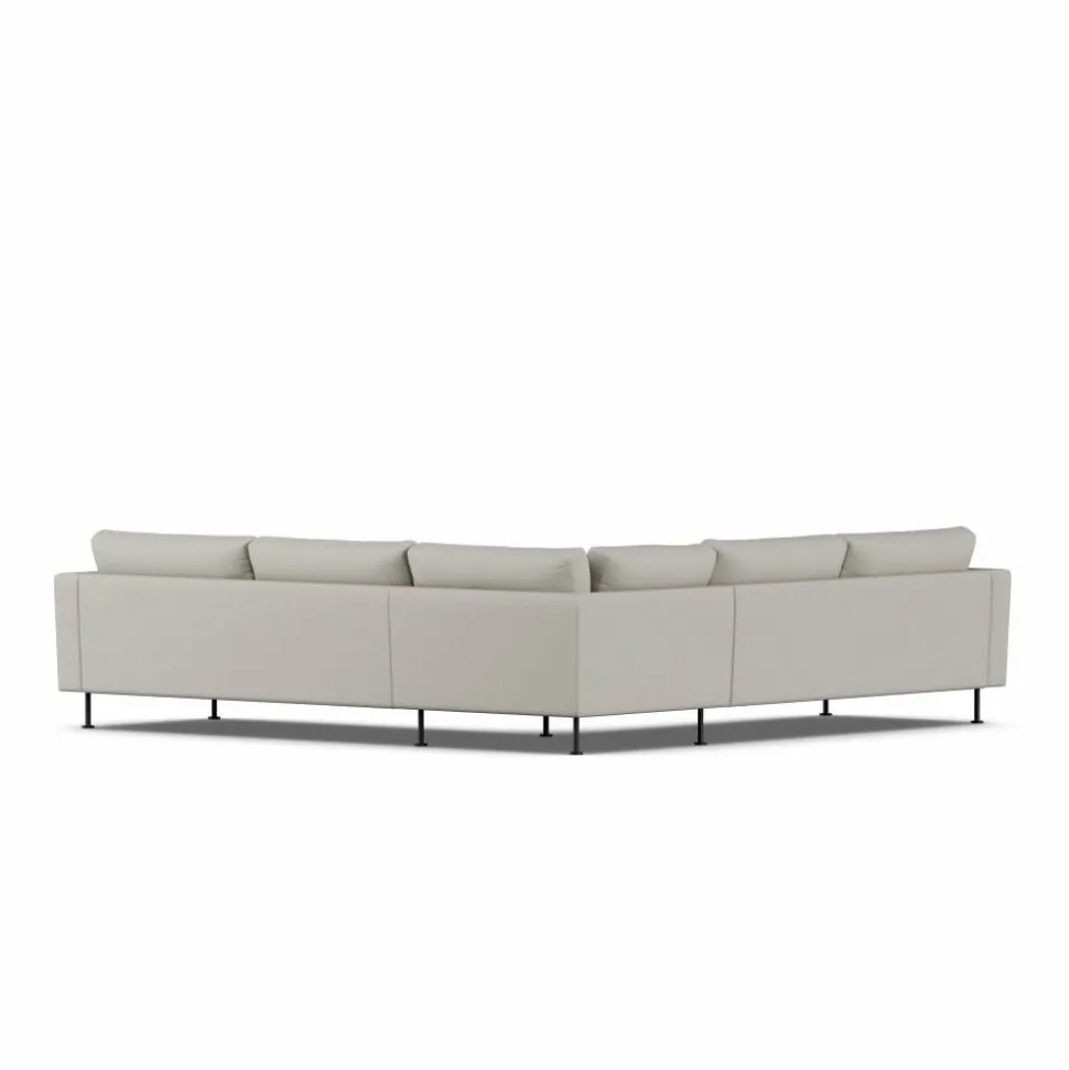 Bredhult soffa Same Grey 6673-svart stål hörnsoffa F