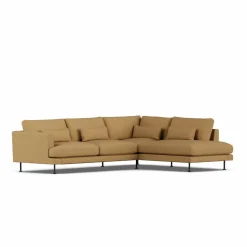 Bredhult soffa Same Ochre 6676-svart stål 3-sits A1
