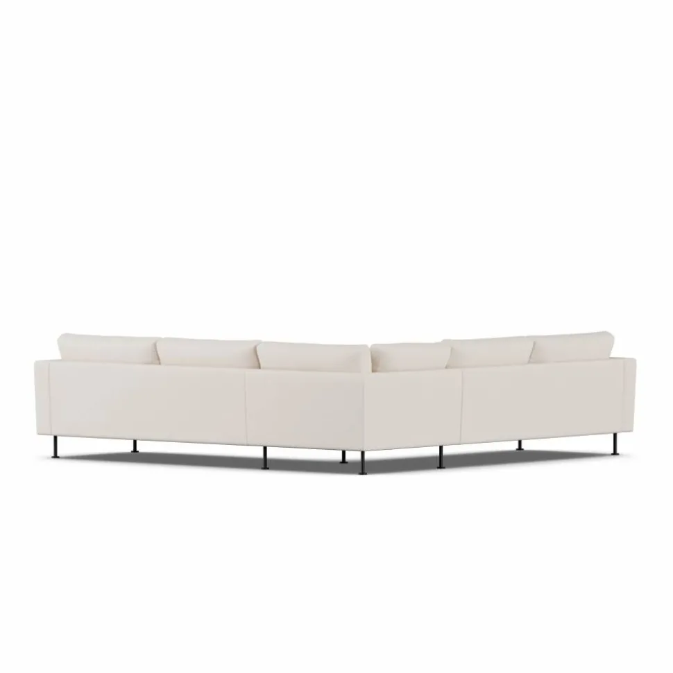 Bredhult soffa Same Off White 6671-svart stål hörnsoffa F