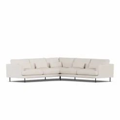 Bredhult soffa Same Off White 6671-svart stål hörnsoffa F