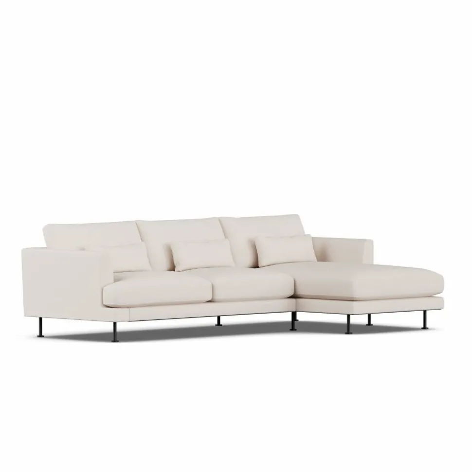 Bredhult soffa Same Off White 6671-svart stål 2 5-sits C1