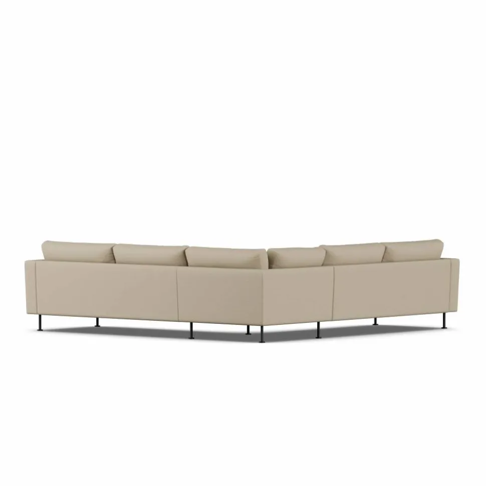 Bredhult soffa Same Sand 6672-svart stål hörnsoffa F