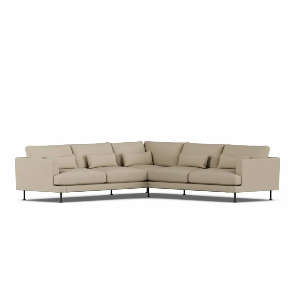 Bredhult soffa Same Sand 6672-svart stål hörnsoffa F