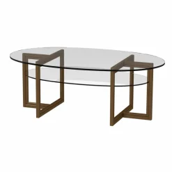 Brutus soffbord ellips ek brunolja 130x80cm glasskivor