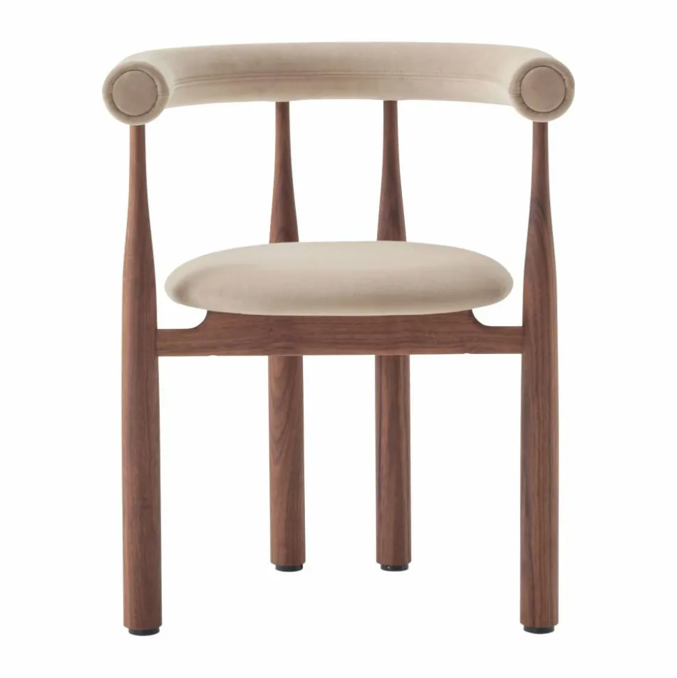 Bukowski karmstol klädd Walnut Megan 26 Beige