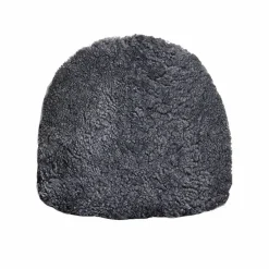 Buzz stolsdyna fårskinn Charcoal-svart läderimitation