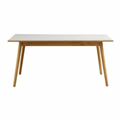 C35B matbord 82x160 cm Light grey linoleum-oak nature waterbased laquer