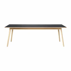 C35C matbord 95x220 cm Black linoleum-oak nature waterbased laquer