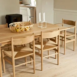 CH37 karmstol Såpad ek-naturflätad