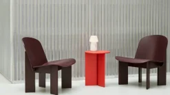 Chisel lounge chair Dark bordeaux lackad bok