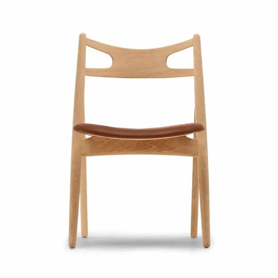 CH29P Sawbuch chair lädersits Thor 325-oljad ek-naturfärgad