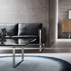 CH102 soffa 2-sits Loke 7150 läder-rostfritt stål