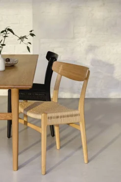 CH23 stol Oljad ek-naturflätad