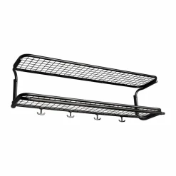 Classic 650 hatthylla svart/svart 2 plan 100 cm