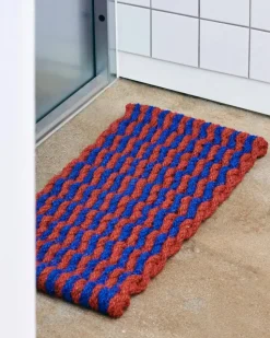 Coco Stripe Wave dörrmatta Brown-navy