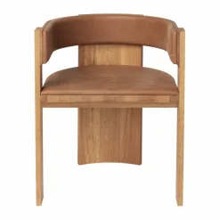 Collector stol Varm lackerad ek-cognac läder