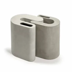 Concrete pall/sidobord 37 cm Grey