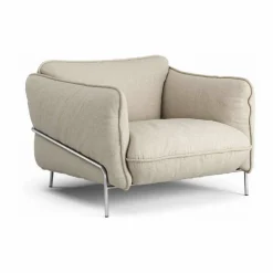 Continental fåtölj Sealife Dark beige/white-kromat stål