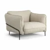 Continental fåtölj Sealife Dark beige/white-svartlackerat stål