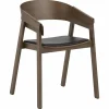 Cover Armchair karmstol med lädersits Refine leather black-brown