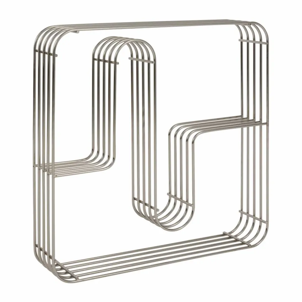 Curva vägghylla kvadratisk Silver