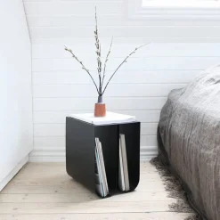 Curved sidobord Stainless steel