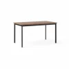 Drip HW115 matbord 83x143 cm Black frame-clear lacq. walnut