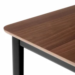 Drip HW115 matbord 83x143 cm Black frame-clear lacq. walnut