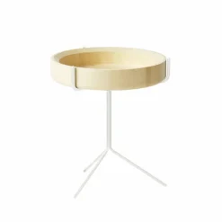 Drum bord naturlack-h.46cm-vitt stativ