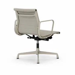 EA132 Aluminium Chair kontorsstol felt glides 73 Clay leather-37 chalk powder coated