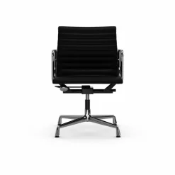 EA132 Aluminium Chair kontorsstol felt glides 66 nero black leather-polished