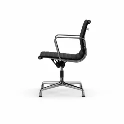 EA132 Aluminium Chair kontorsstol felt glides 66 nero black leather-polished