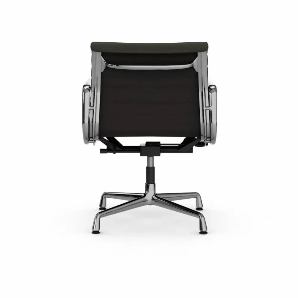 EA132 Aluminium Chair kontorsstol felt glides 69 umbra grey leather L50-polished