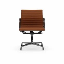 EA132 Aluminium Chair kontorsstol felt glides 97 cognac leather L50-polished
