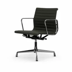 EA132 Aluminium Chair kontorsstol felt glides 61 umbra grey leather L50-chrome