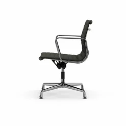EA132 Aluminium Chair kontorsstol felt glides 61 umbra grey leather L50-chrome